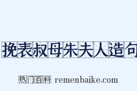 挽表叔母朱夫人造句是什么意思的图片